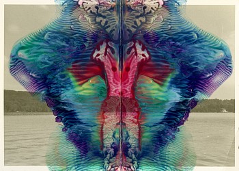 Work:&nbsp;Out of the Water vintage photograph and nail polish 3 x 4 inches image / 9 1/2 x 10 inches framed Stein348