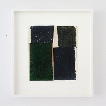 Sean Noonan (LA) -&nbsp;Twin Columns, Two Greens, 2022 oil on paper 12 x 10 1/2 inches paper / 19 1/2 x 18 inches framed noon008