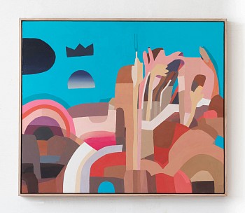 Work: Jen Wink Hays Buddy System, 2022 oil on canvas 34 x 40 inches framed JWH126