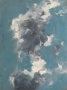 Peter Schroth -&nbsp;Blue Sky 1, 2018 oil on paper 12 x 9 inches SCHR745