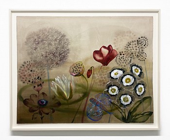 Work:&nbsp;Lourdes Sanchez Untitled (with crimson cyclamen), 2024 ink, watercolor and pencil on paper 43 x 54 inches SANCH1037