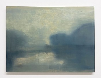Work:&nbsp;Blue Morning, 2022 oil on paper mounted on wood panel 30 x 40 inches BJE186