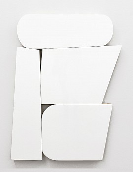 Work: Andrew Zimmerman Arctic White, 2024 Automotive paint on wood 42 x 31 inches ZIM1191