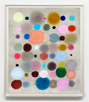 Work: Lourdes Sanchez Planets align (big cerulean), 2025 ink, watercolor and pencil on paper 55 x 43 inches / 59 1/2 x 48 inches framed SANCH1066