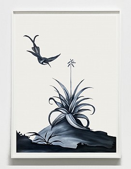 Shelley Reed -&nbsp;Small Aloe, 2024 oil on paper 41 1/2 x 29 1/2 inches / 45 x 34 inches framed REE326