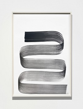 Agnes Barley -&nbsp;Continuous Stroke, 2021 acrylic on paper 44 x 30 inches / 47 1/2 x 33 1/2 inches framed BARL800