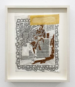 Work:&nbsp;Pennyshade, 2007 pencil on collaged paper 12 x 9 inches / 16 x 13 inches framed LEIB052