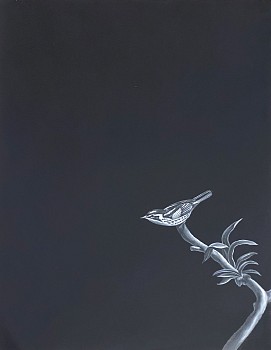 Shelley Reed -&nbsp;Warbler, 2025 oil on paper 30 x 22 1/2 inches ree356