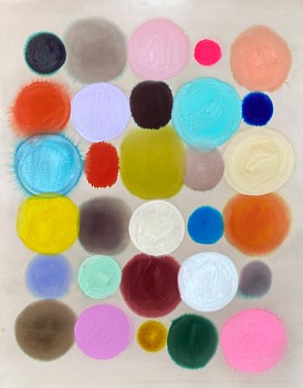 Lourdes Sanchez -&nbsp;Planets align (5 across), 2025 ink, watercolor and pencil on paper 55 x 43 inches SANCH1063