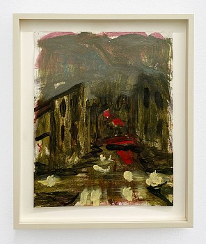 Work:&nbsp;View down Washington Street, 2003 oil on paper 12 x 9 inches / 14 1/2 x 11 1/2 inches framed LYN932