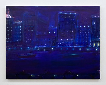 Work:&nbsp;Boat on the Hudson, 2025 oil on linen 48 x 60 inches LYN976