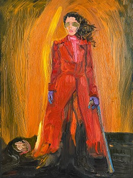 Work:&nbsp;Fashion Victim (II), 2026 oil on panel 14 x 11 inches SPENC366