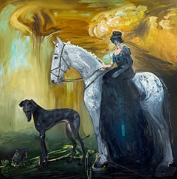 Work:&nbsp;Bierstadt Widow, 2026 oil on panel 42 x 42 inches SPENC367