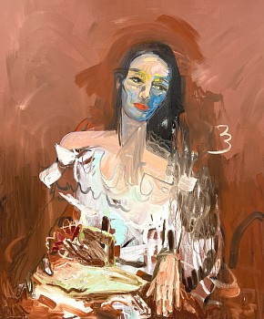 Work:&nbsp;Grandstand, 2025 oil on canvas 48 x 40 inches SPENC369
