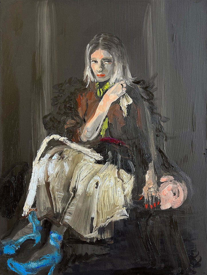 Suzy Spence
Fashion Victim (Blue Velvet), 2026
SPENC357
oil on panel, 16 x 12 inches
