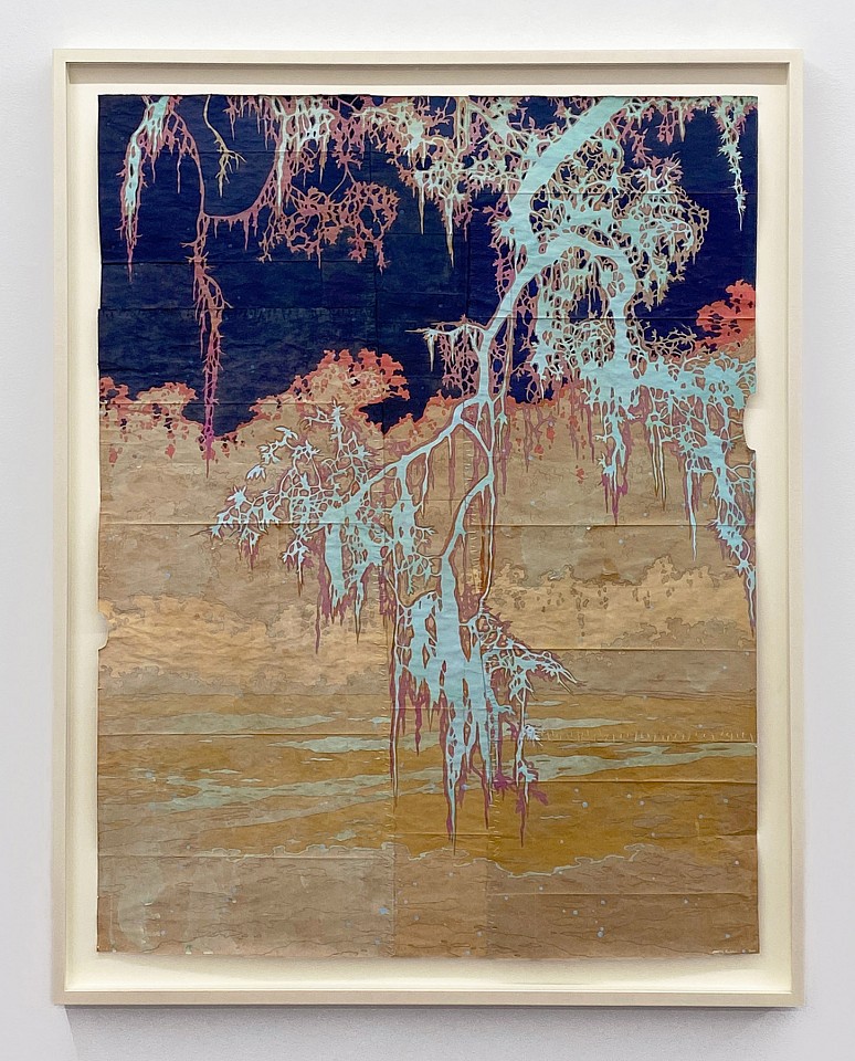 Maysey Craddock
Bay of Sand, 2026
CRADD131
gouache, flashe, and thread on found paper, 48 x 36 inches / 52 x 40 1/2 inches framed