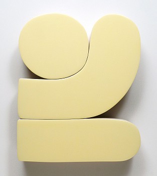 Work:&nbsp;Andrew Zimmerman Yellow (2026.20), 2026 acrylic and epoxy on wood 15 1/2 x 12 1/2 x 2 1/4 inches ZIM1296