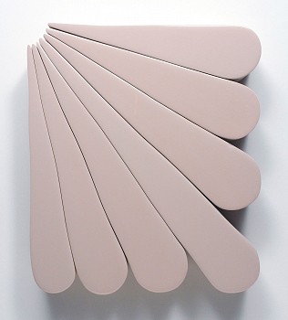 Work:&nbsp;Andrew Zimmerman Pink Burst (2026.18), 2026 acrylic and epoxy on wood 15 1/2 x 13 1/2 x 2 1/4 inches ZIM1294