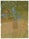 Maysey Craddock, in these bright peripheries
2026, gouache, flashe, and thread on found paper
